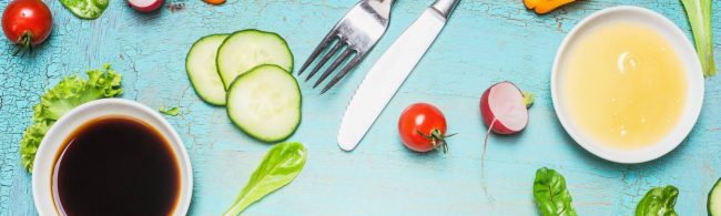 Gesunde Zutaten für Salat, Fitness-Ernährung.