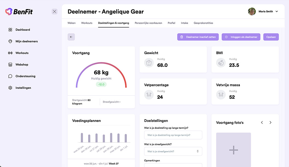 BenFit dashboard