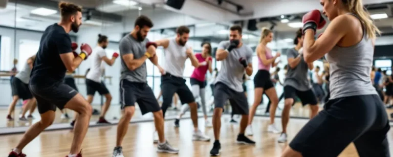 kickboxen-fitnesskurs-gruppe Kickbox-Fitnesskurs in der Gruppe