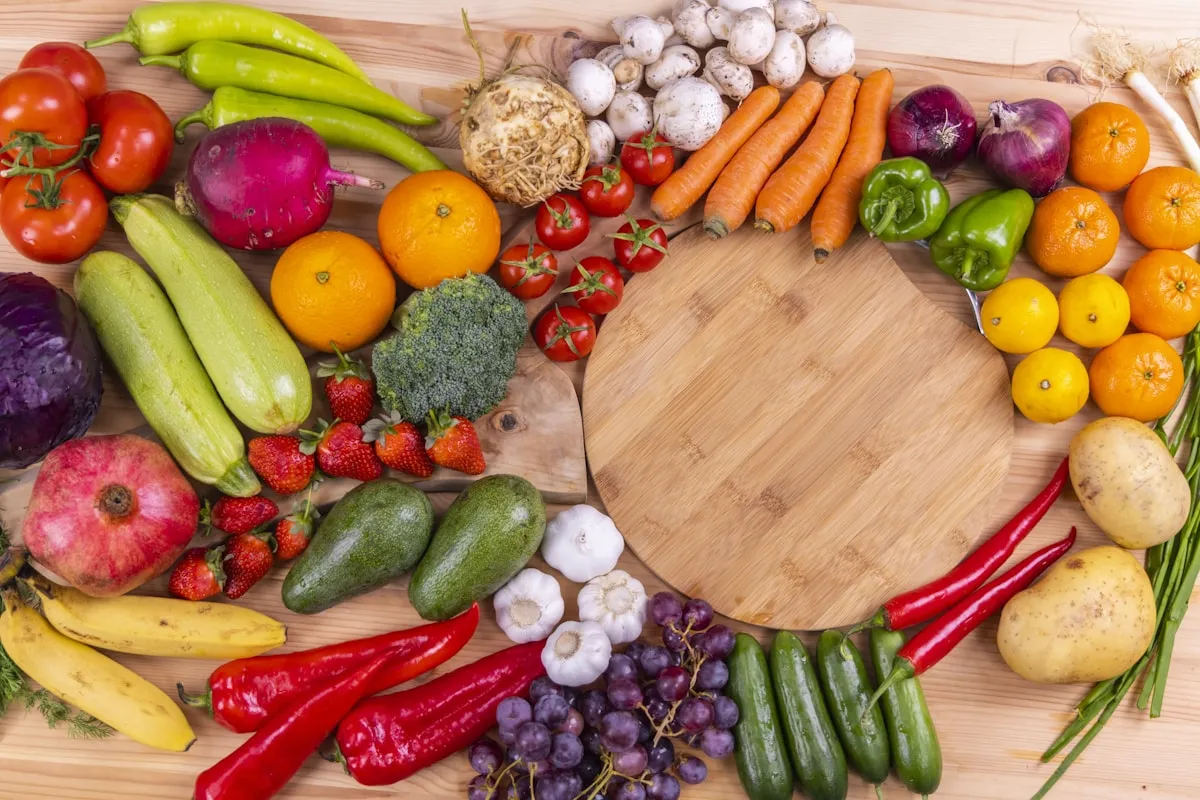 5 am Tag: Bunte Auswahl an Obst und Gemüse