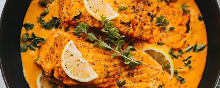 unsplash-regional-saisonal Proteinreicher Lachs in cremiger Zitronen-Kräuter-Soße, garniert mit frischen Kräutern. Eine gesunde und nährstoffreiche Mahlzeit, reich an Omega-3-Fettsäuren, perfekt für Fitness-Ernährung und einen aktiven Lebensstil.